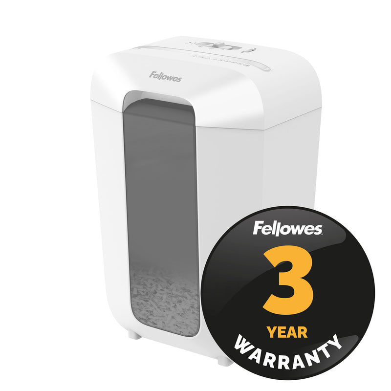 Fellowes Powershred LX70 P4 Cross Cut Home & Home Office Shredder - WHITE - 11 Sheet, 18 Litre Bin