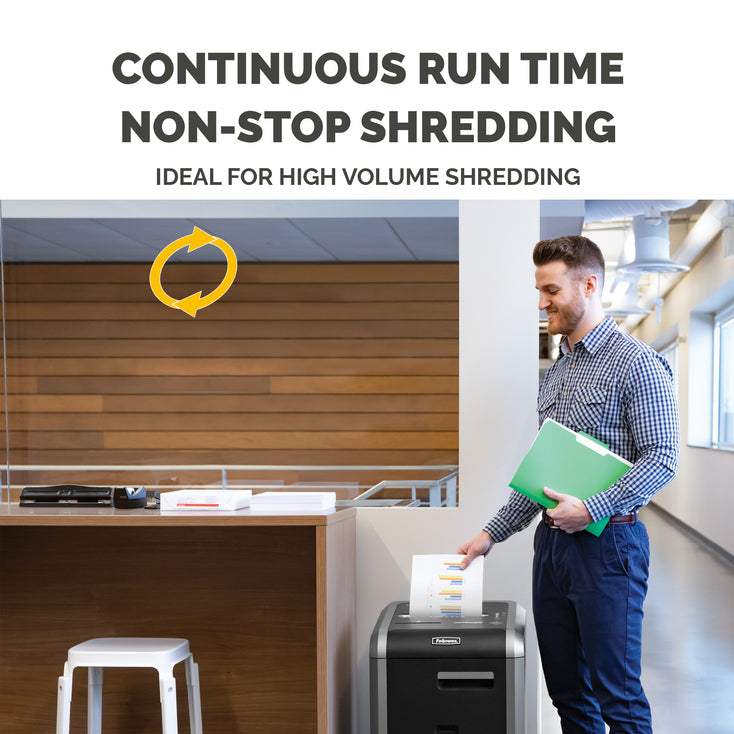 Fellowes Powershred 225Ci Heavy Duty P4 Cross Cut Shredder - 24 Sheet, 60 Litre Bin