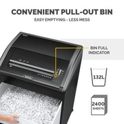 Fellowes Powershred 485Ci High Performance P4 Cross Cut Shredder - 32 Sheet, 132 Litre Bin