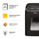 Fellowes Powershred 12C P4 Cross Cut Home & Home Office Shredder - 11 Sheet, 19 Litre Bin