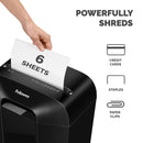 Fellowes Powershred LX25 P4 Cross Cut Home Shredder - 6 Sheet, 11.5 Litre Bin - Black
