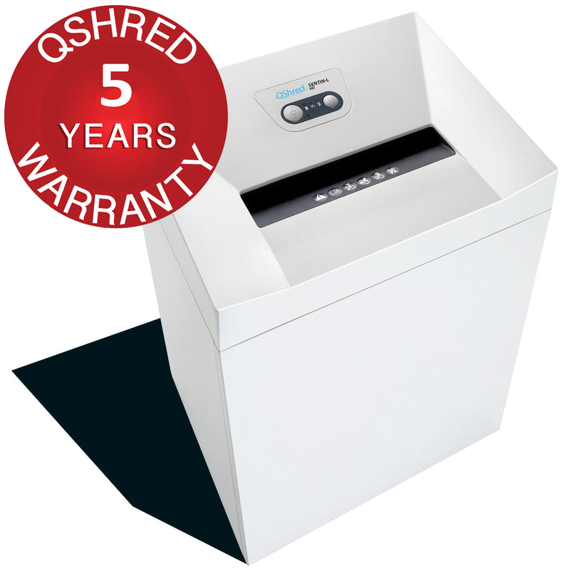 QShred Sentinel HD3 Heavy Duty P4 Cross Cut Shredder - 5 Year Warranty - 16 Sheet, 80 Litre Bin