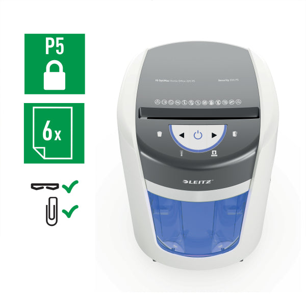 Leitz IQ OptiMax 225 Home Office P5 Micro Cut Shredder
