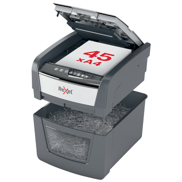 Rexel Optimum AutoFeed 45X 45 Sheet AUTO-FEED P4 Cross Cut Home Office Shredder