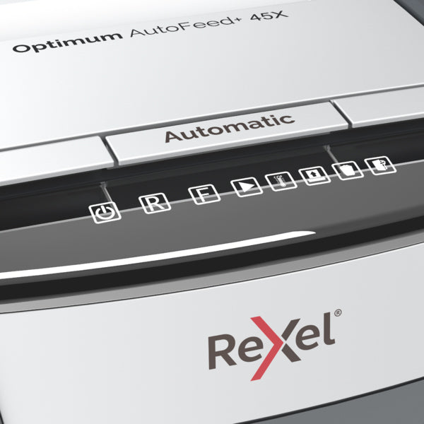 Rexel Optimum AutoFeed 45X 45 Sheet AUTO-FEED P4 Cross Cut Home Office Shredder.