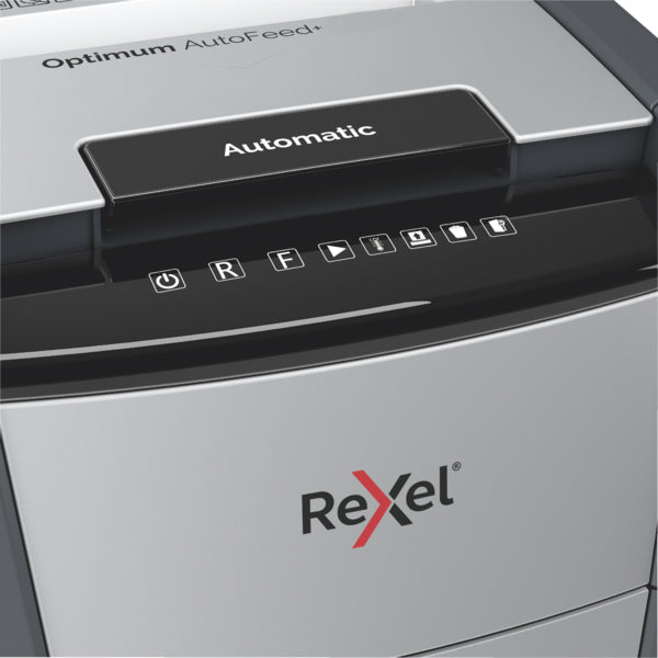 Rexel Optimum AutoFeed+ 225X 225 Sheet AUTO-FEED P4 Cross Cut Departmental Shredder.