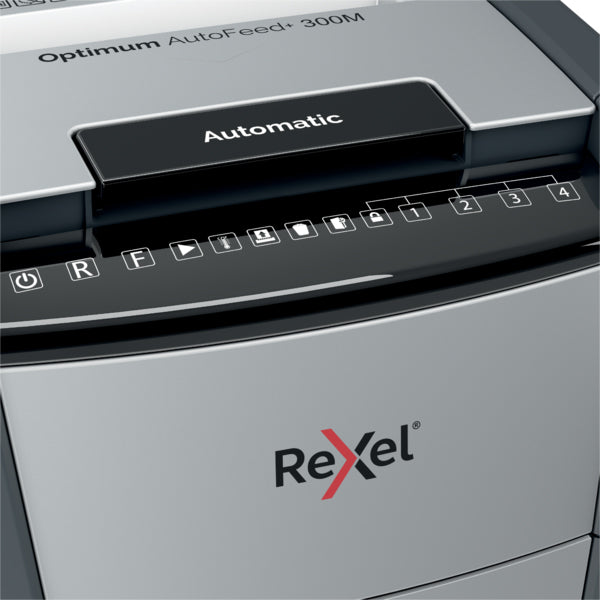 Rexel Optimum AutoFeed+ 300M 300 Sheet AUTO-FEED P5 Micro Cut Departmental Shredder.