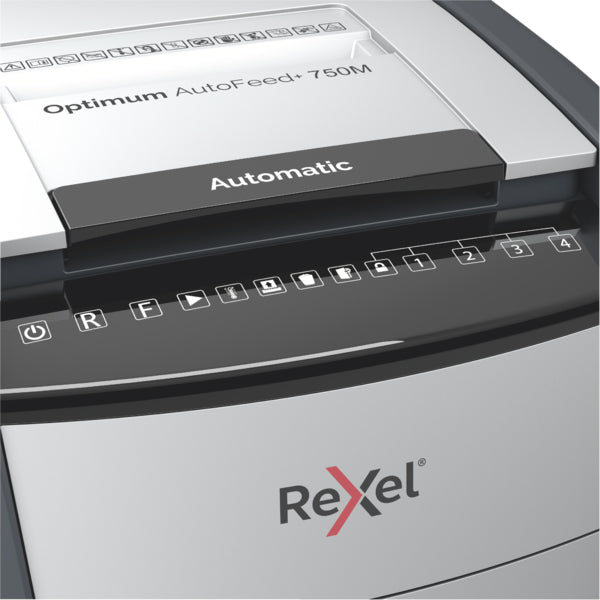 Rexel Optimum AutoFeed+ 750M 750 Sheet AUTO-FEED Heavy Duty P5 Micro Cut Shredder.