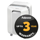 Fellowes Powershred LX201 Small Office P5 Micro Cut Shredder - WHITE - 12 Sheet, 22 Litre Bin