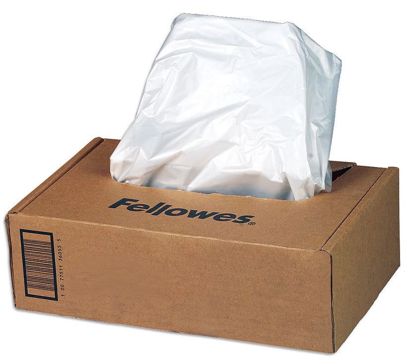Fellowes Small Shredder Bags CRC 36052, Pack 100, for All Fellowes Shredders 23-28 Litres.