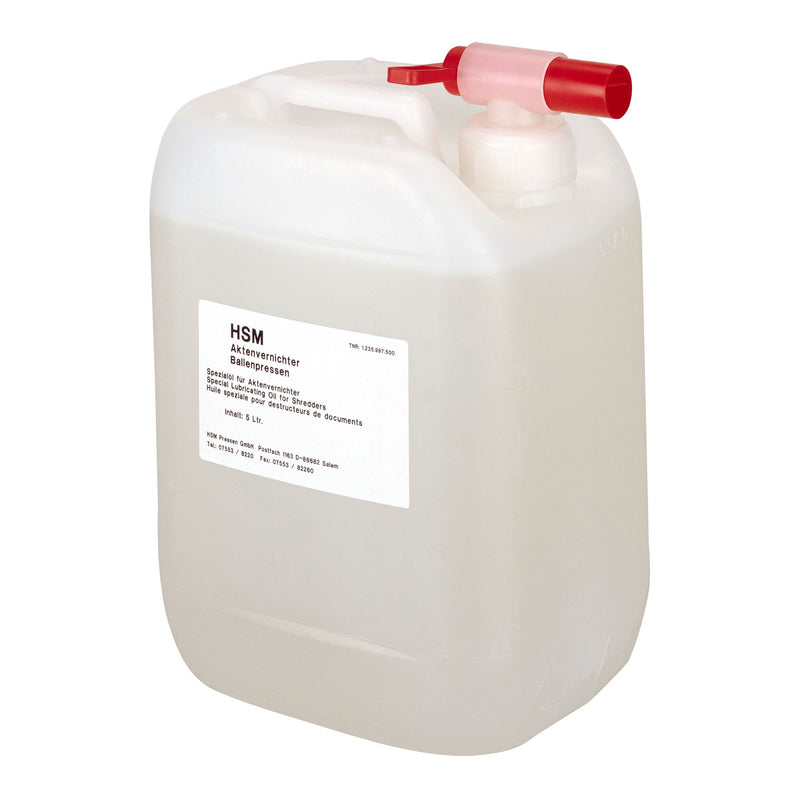 Universal Shredder Oil, 5L Container - Suitable for use with most Office & Industrial Shredders.